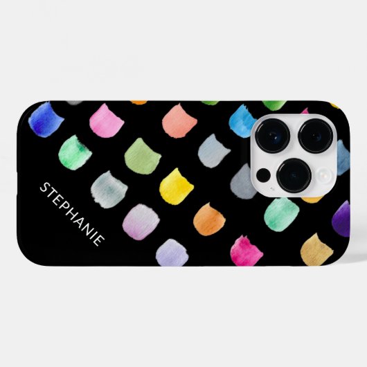 Personalisiertes Schwarzes Muster Case-Mate iPhone Hülle (Rückseite (Horizontal))