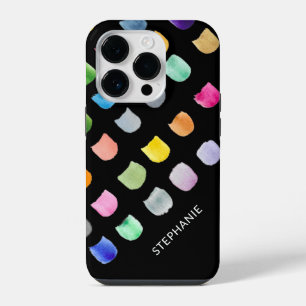 Personalisiertes schwarzes Muster iPhone 14 Pro Hülle