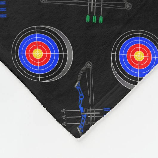 Personalisiertes schwarzes Namensbogenschießen Fleecedecke (Ecke)