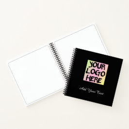 Personalisiertes Schwarzes Notebook mit Text und L Notizblock
