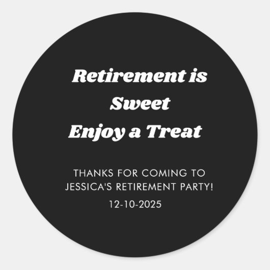 Personalisiertes Schwarzes Pensionswesen-Gastgesch Runder Aufkleber (Vorderseite)