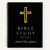 Personalisiertes schwarzes religiöses Kreuz Notizblock (Vorderseite)
