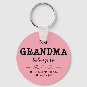 Personalisiertes Schwarzes Rosa Dieses Oma gehört Schlüsselanhänger