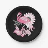 Personalisiertes Schwarzes Rosa Flamingo Pappteller (Vorderseite)