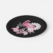 Personalisiertes Schwarzes Rosa Flamingo Pappteller (Schrägansicht)