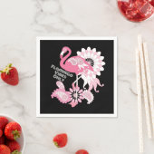 Personalisiertes Schwarzes Rosa Flamingo Serviette (Beispiel)