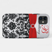 Personalisiertes schwarzes, rotes, silbernes Case-Mate iPhone hülle (Rückseite (Horizontal))