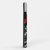 Personalisiertes schwarzes, rotes, silbernes Case-Mate iPhone hülle (Hinten/Rechts)