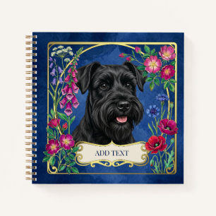 Personalisiertes schwarzes Schnauzer-Notizbuch Notizblock