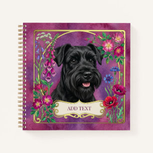 Personalisiertes Schwarzes Schnauzer Rosa Notizbuc Notizblock
