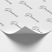 Personalisiertes Schwarzes Skript Eleganter Name G Geschenkpapier (Ecke)