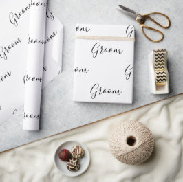 Personalisiertes Schwarzes Skript Eleganter Name G Geschenkpapier