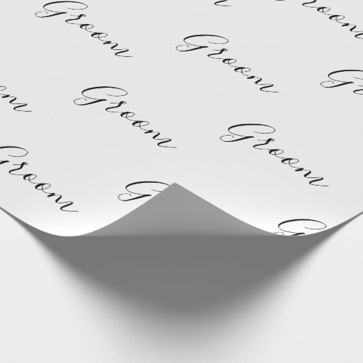 Personalisiertes Schwarzes Skript Eleganter Name G Geschenkpapier (Ecke)