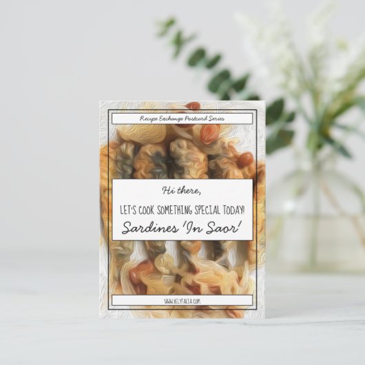 Personalisiertes Schwarzes Skript Weißer Rezept-Au Postkarte (Stehend Vorderseite)