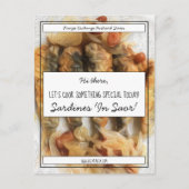 Personalisiertes Schwarzes Skript Weißer Rezept-Au Postkarte (Vorderseite)