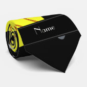 Personalisiertes schwarzes Softballmuster Krawatte (Gerollt)