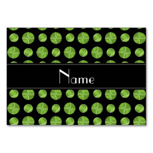 Personalisiertes schwarzes Tennisballnamensmuster Tischnummer