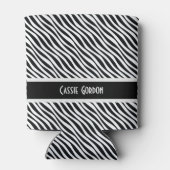 Personalisiertes, schwarzes u. weißes diagonales dosenkühler (Rückseite)