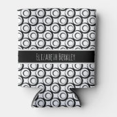 Personalisiertes, schwarzes u. weißes Retro Dosenkühler (Vorderseite)