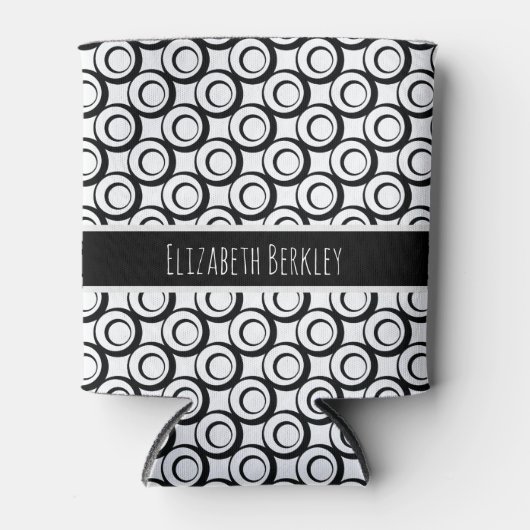 Personalisiertes, schwarzes u. weißes Retro Dosenkühler (Vorderseite)