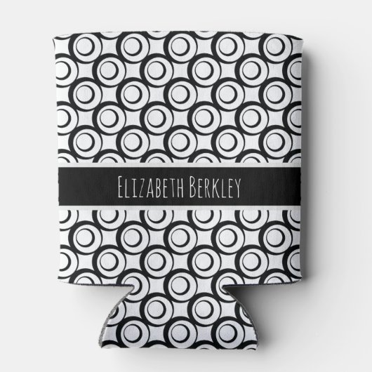 Personalisiertes, schwarzes u. weißes Retro Dosenkühler (Rückseite)