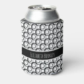 Personalisiertes, schwarzes u. weißes Retro Dosenkühler (Kanne Rückseite)