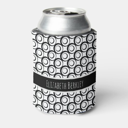 Personalisiertes, schwarzes u. weißes Retro Dosenkühler (Kanne Rückseite)