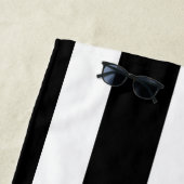 Personalisiertes schwarzes u. weißes Streifen-Tuch Strandtuch (Beispiel)