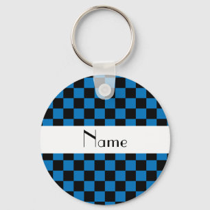 Personalisiertes schwarzes und blaues schlüsselanhänger
