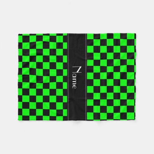 Personalisiertes schwarzes und grünes fleecedecke (Vorderseite (Horizontal))