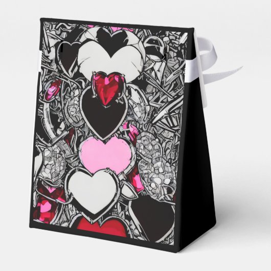 Personalisiertes Schwarzes und Rotes Herz - Gefäll Geschenkschachtel (Rückseite)