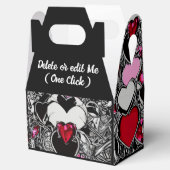 Personalisiertes Schwarzes und Rotes Herz Illus Ge Geschenkschachtel (Geöffnet)