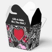 Personalisiertes Schwarzes und Rotes Herz Illus Ge Geschenkschachtel (Geöffnet)