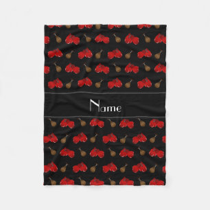 Personalisiertes schwarzes Verpackennamensmuster Fleecedecke