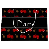 Personalisiertes schwarzes Verpackennamensmuster Große Geschenktüte (Vorderseite)