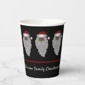 Personalisiertes Schwarzes Weihnachtsfest-Party Pappbecher (Links)