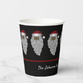 Personalisiertes Schwarzes Weihnachtsfest-Party Pappbecher (Vorderseite)