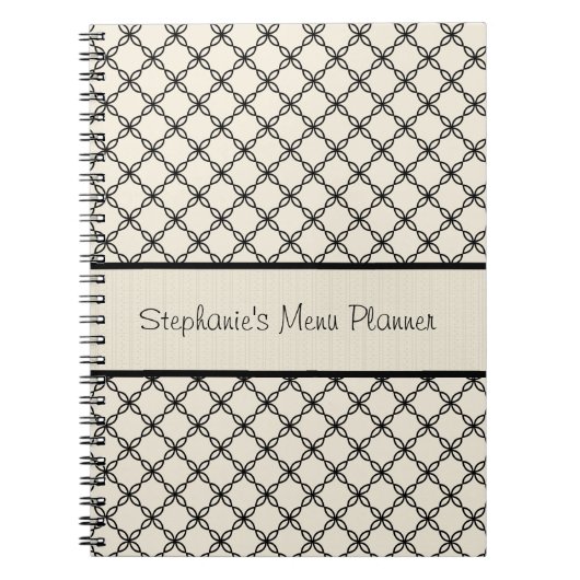 Personalisiertes Schwarzweiß-Diamant-Notebook Notizblock (Vorderseite)