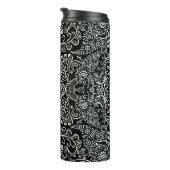 Personalisiertes Schwarzweiß-Mehndi-Muster Thermosbecher (Nach rechts gedreht)