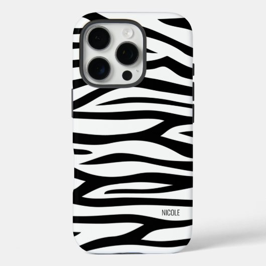 Personalisiertes Schwarzweiß-Zebra Case-Mate iPhone Hülle (Rückseite)