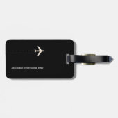 personalisiertes Schwarzweißflugzeug Gepäckanhänger (Rückseite horizontal)