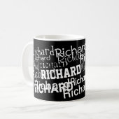 personalisiertes Schwarzweißmuster Kaffeetasse (Vorderseite Links)