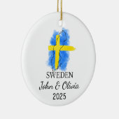 Personalisiertes Schweden Ornament, Schweden Flagg Keramik Ornament (Rechts)