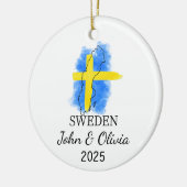 Personalisiertes Schweden Ornament, Schweden Flagg Keramik Ornament (Links)