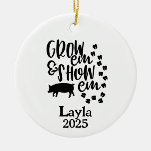 Personalisiertes Schwein 4H-Hof-Ornament Keramik Ornament