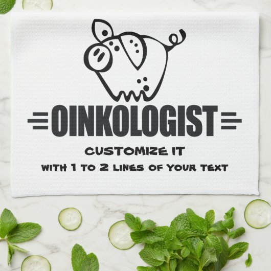 Personalisiertes Schwein Geschirrtuch (Gefaltet)