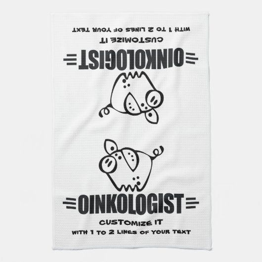 Personalisiertes Schwein Geschirrtuch (Vertikal)