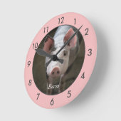 Personalisiertes Schwein große Uhr (Winkel)