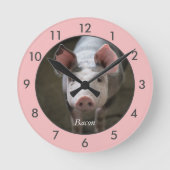 Personalisiertes Schwein große Uhr (Vorderseite)