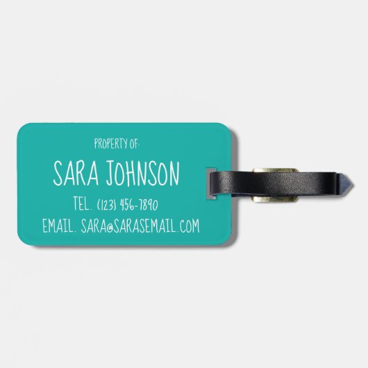 Personalisiertes Schwimmbäckerchen Synchronschwimm Gepäckanhänger (Rückseite horizontal)